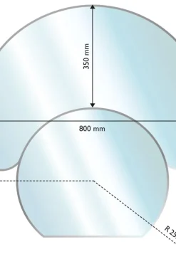 Aduro glassgulvplate, halvmåne inkl bunnplate