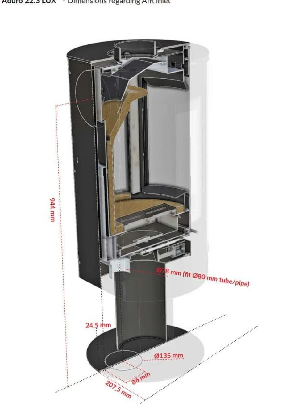 Aduro 22.3 Lux pidestall peisovn