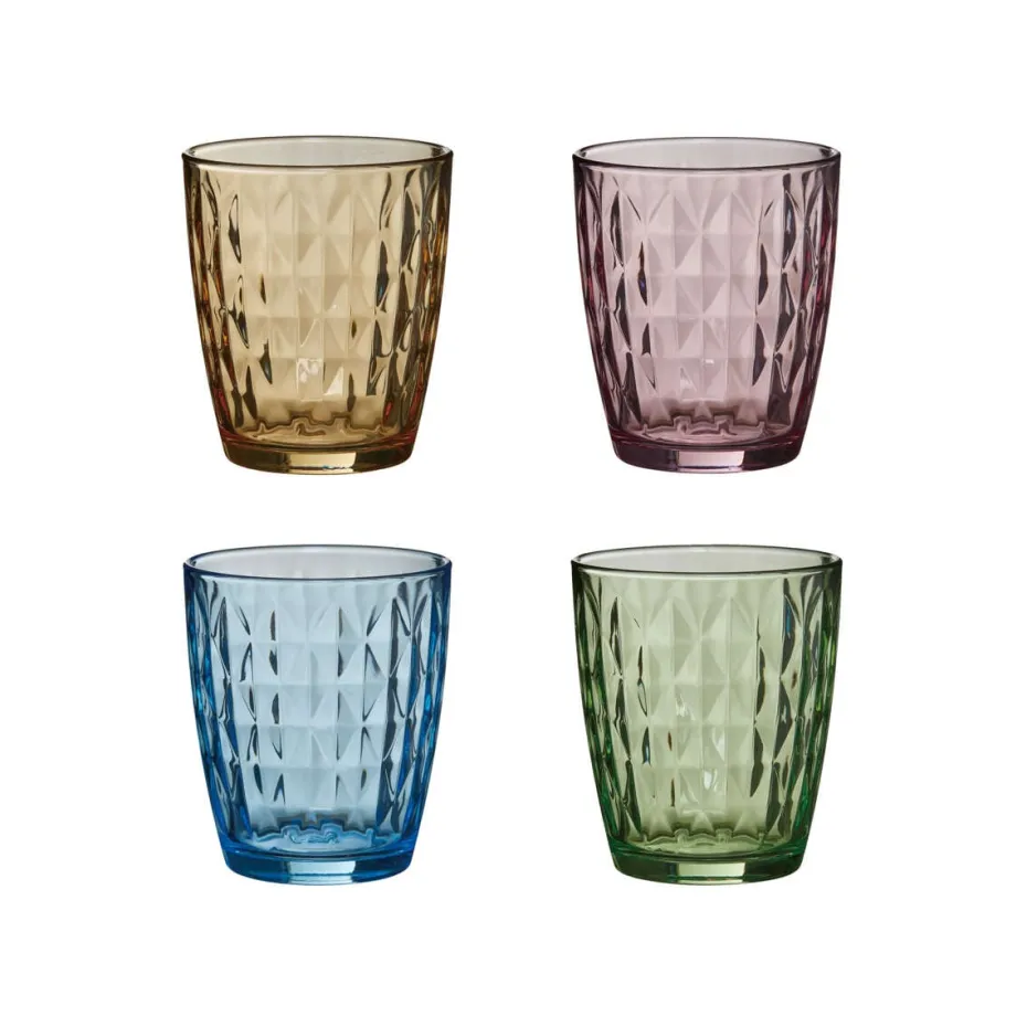Aida Mosaic fargede vannglas 4pk