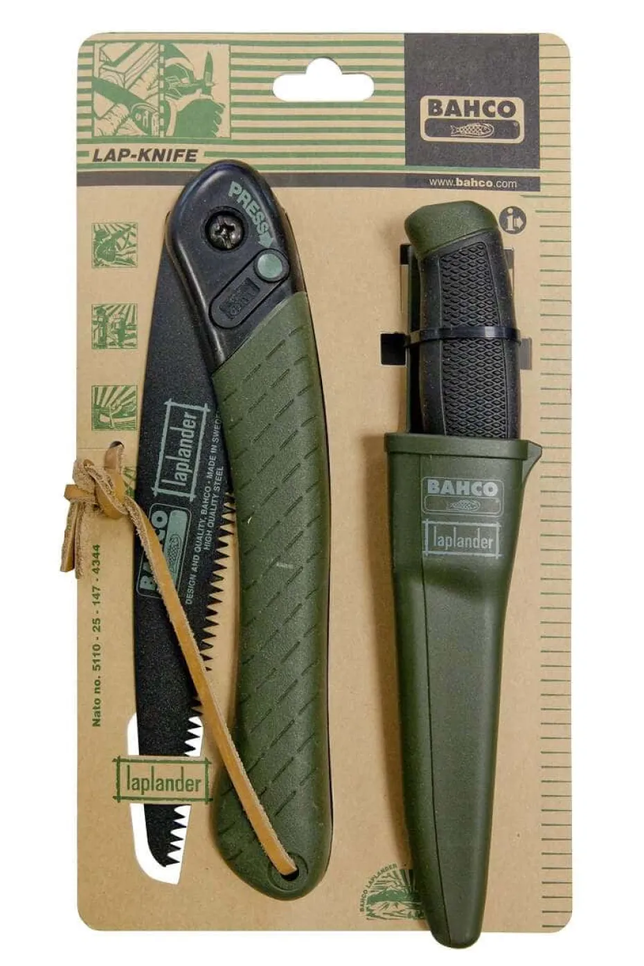 Bahco Laplander sammenleggbar tursag + kniv