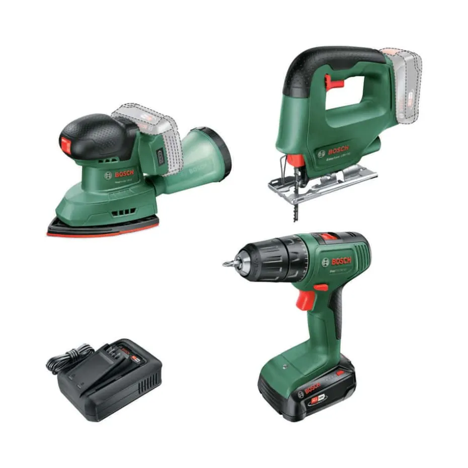 Bosch Easy drill, stikksag og multisliper m/batteri