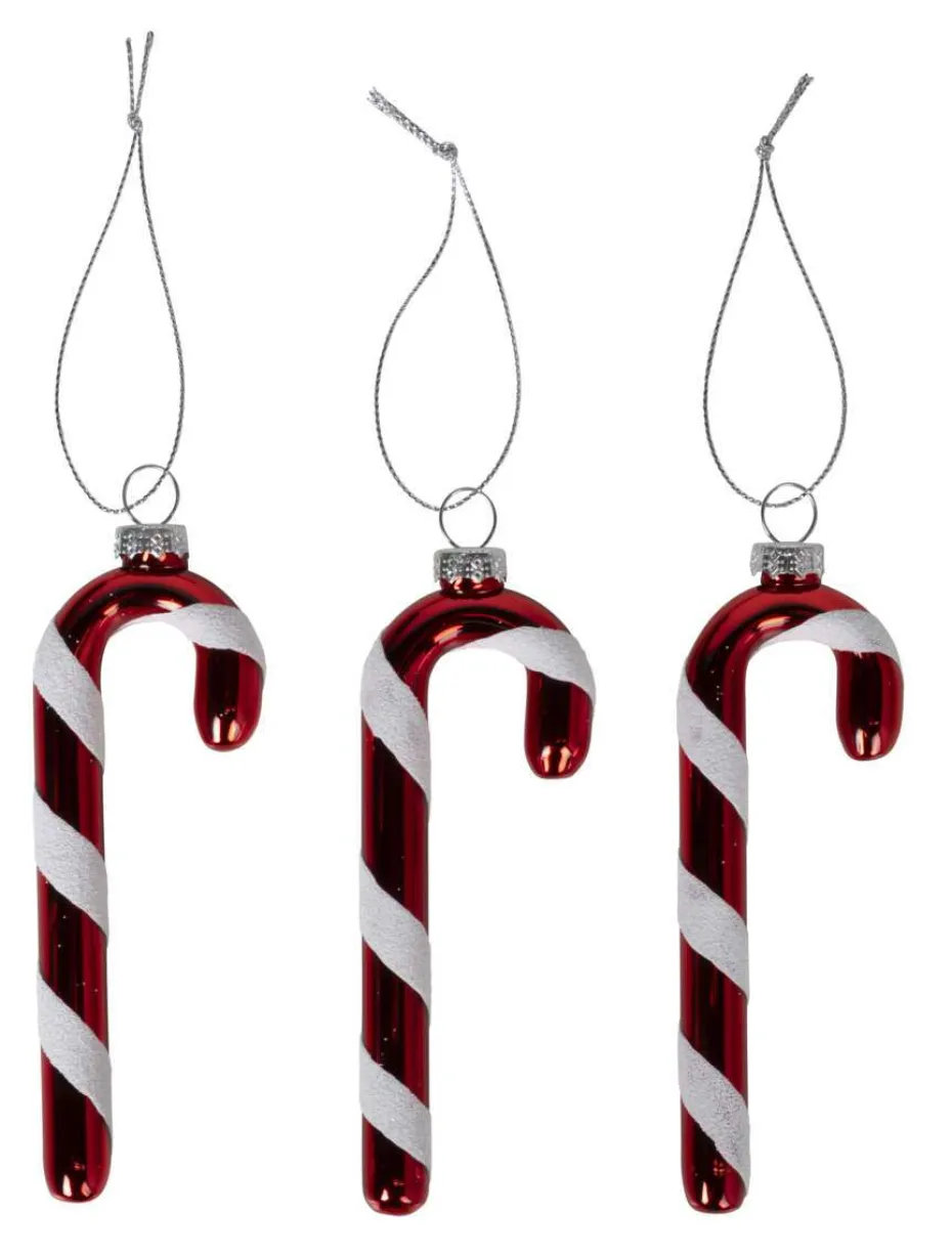 Candy cane juletrepynt, 3pk