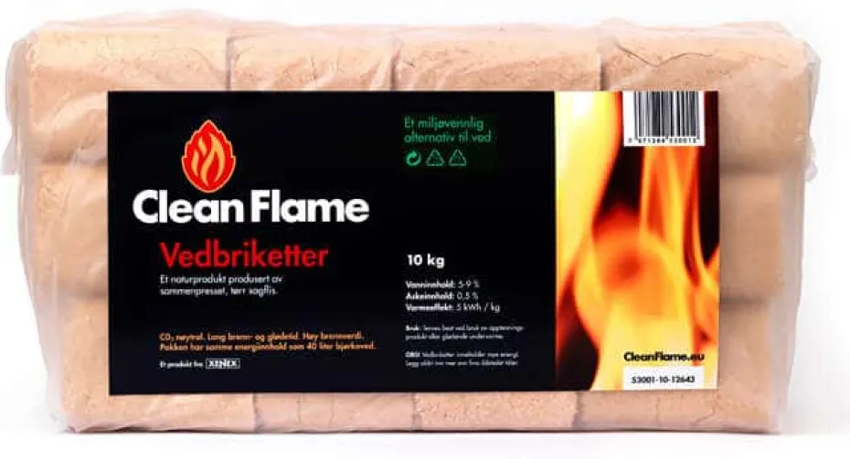 CleanFlame Vedbriketter 10kg