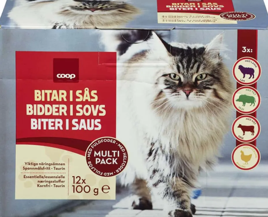 Coop Katt Biter i Saus 12stk x 100g
