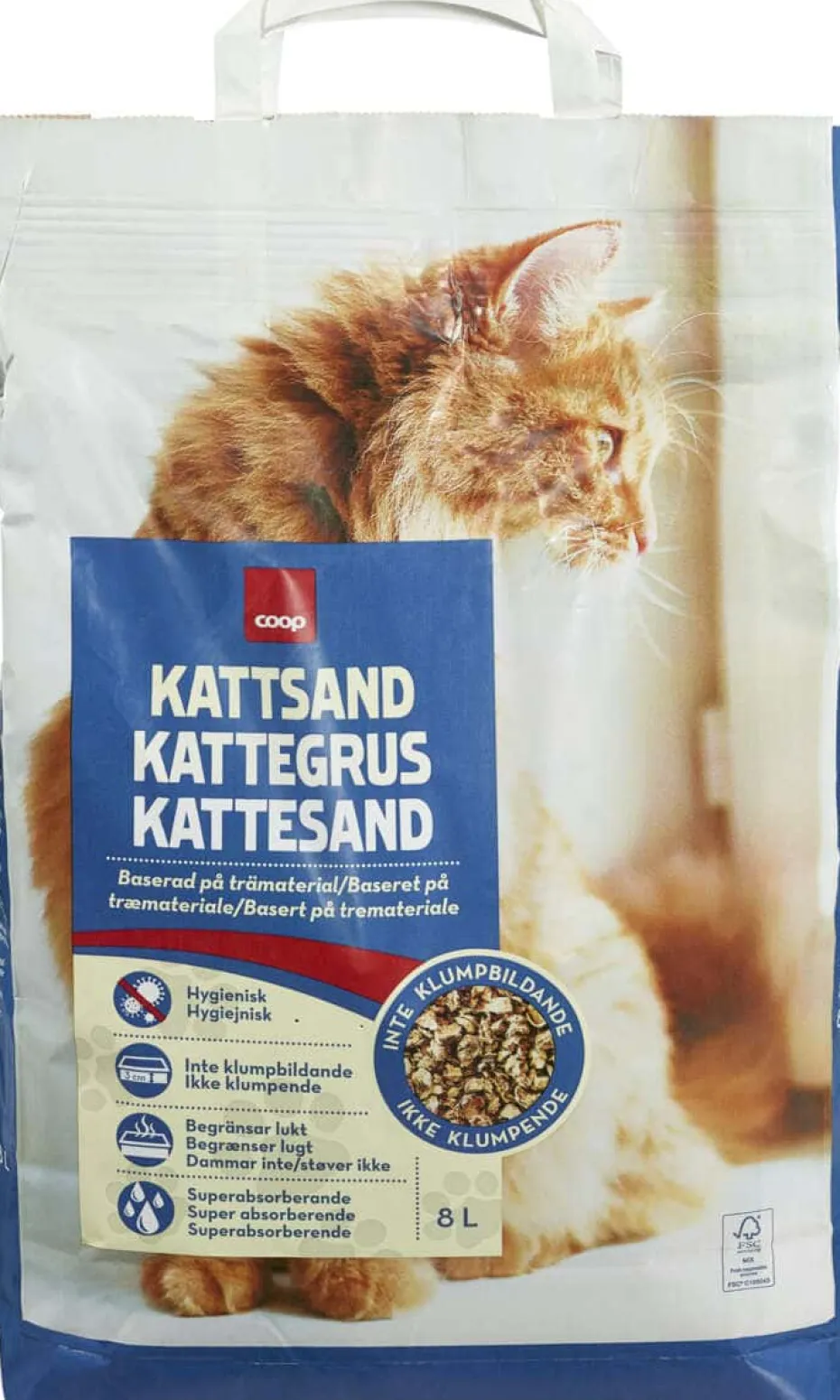 Coop Kattesand Trepellets 8 liter