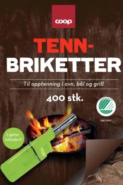 Coop tennbriketter m/lighter 400stk