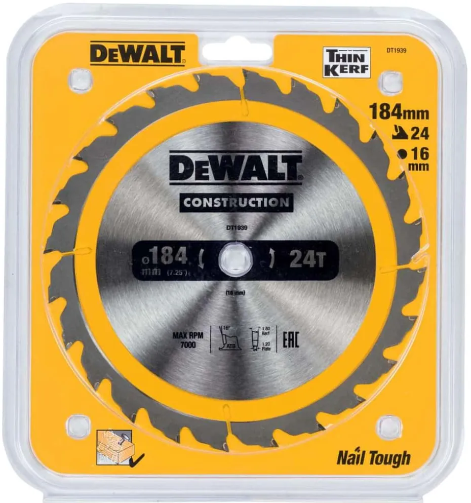 DEWALT DT1939 sirkelsagblad 184x24 mm