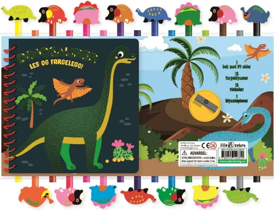 Dinosaurer: Les og fargelegg