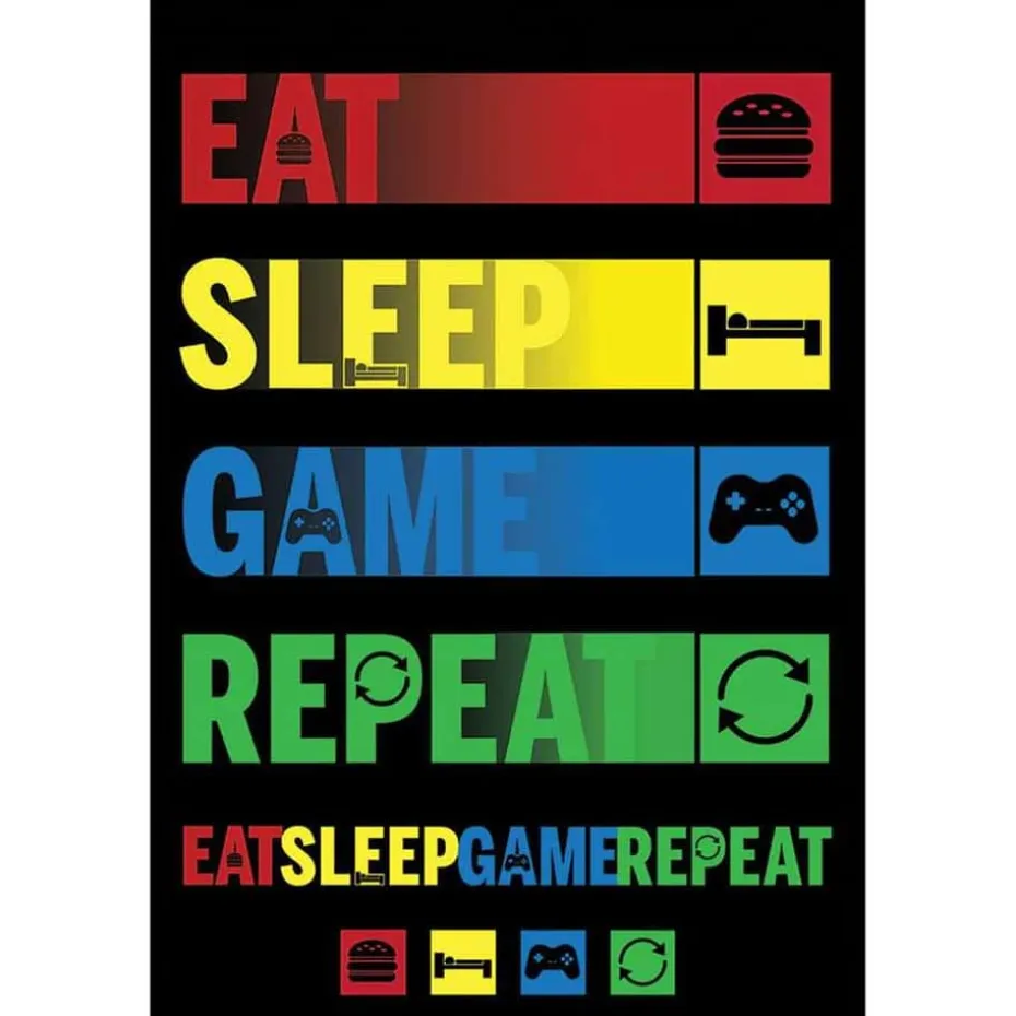 Eat Sleep Game Repeat plakat