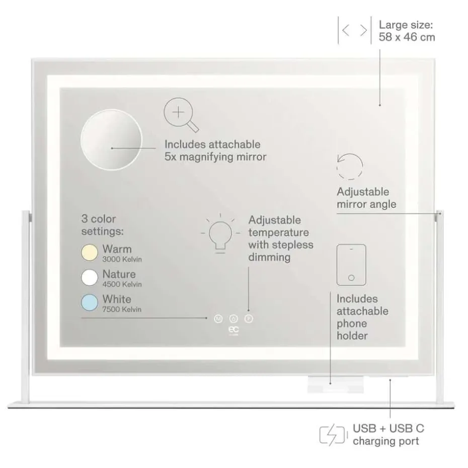 EC by Wilfa Sparkle MI1W-D58 sminkespeil