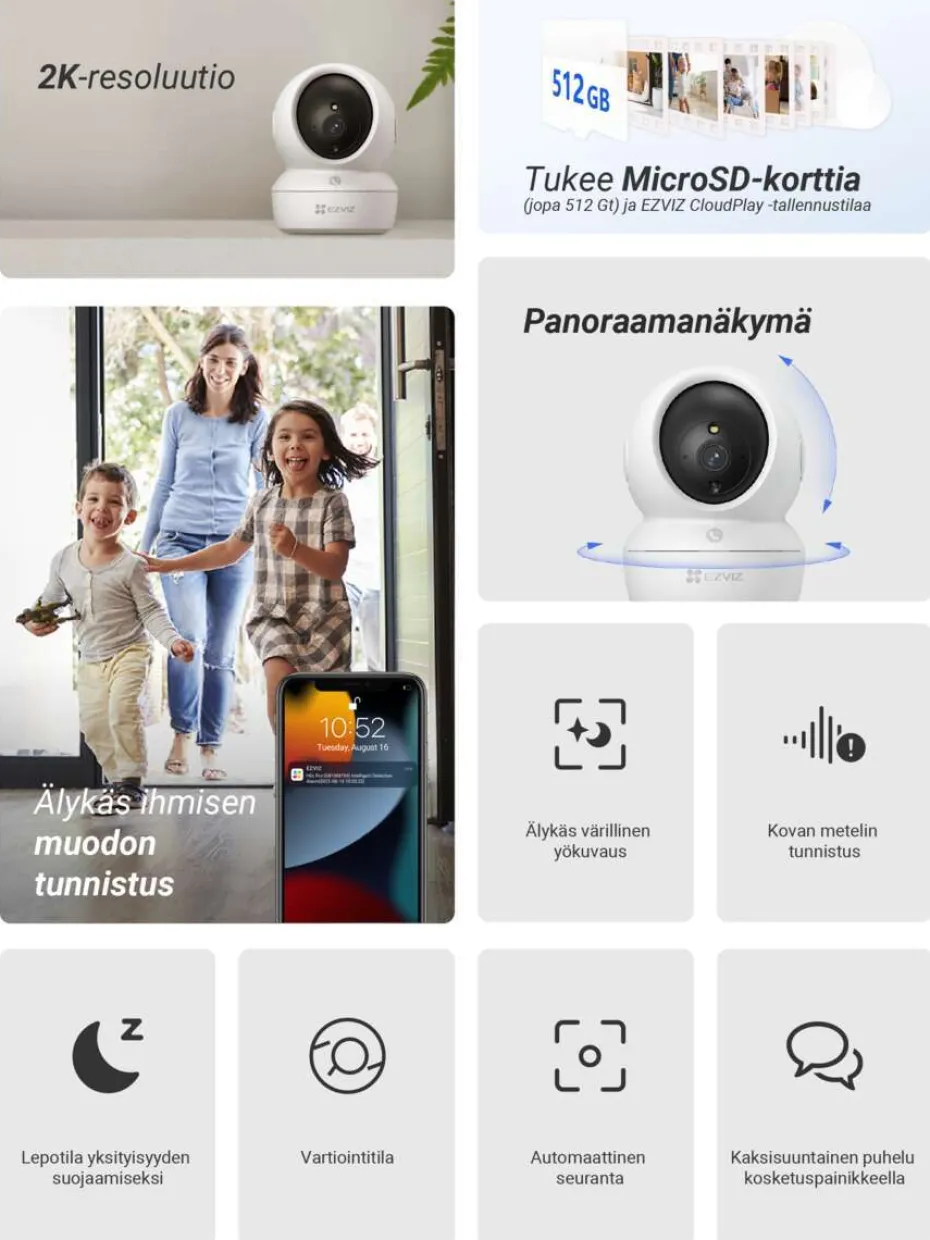 EZVIZ H6c 2K Innendørs Wi-Fi Kamera