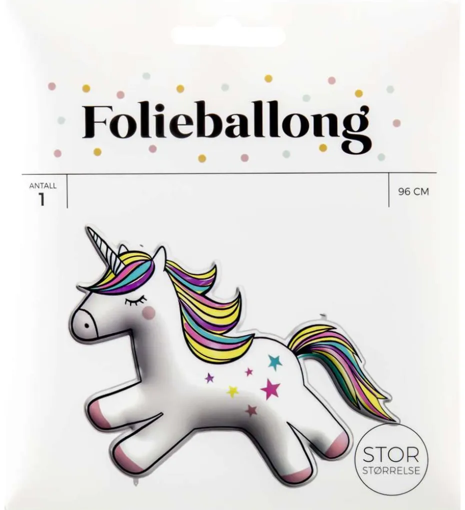 Folieballong Enhjørning L: 96 cm