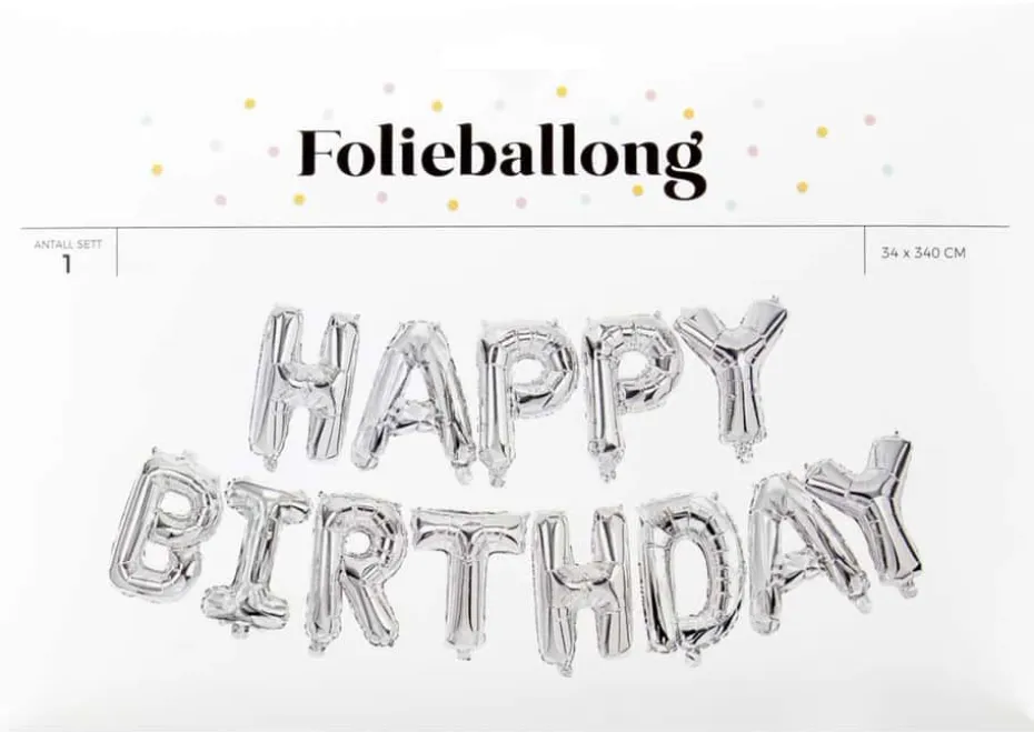 Folieballong Happy Birthday 3,4 m