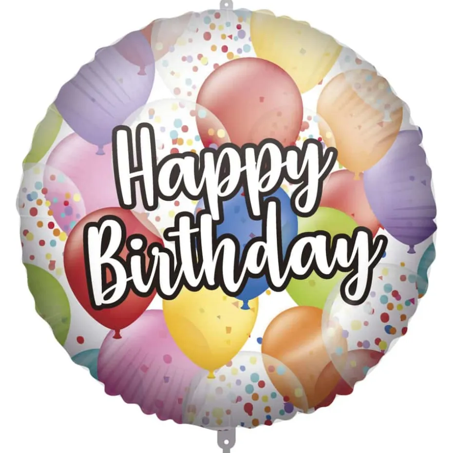 Folieballong Happy Birthday ø: 46 cm
