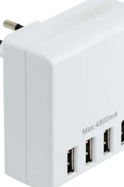 Geila dobbelstøpsel med 4 stykk USB-lader