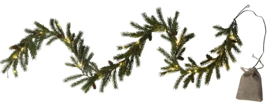 Girlander med kongler og lys