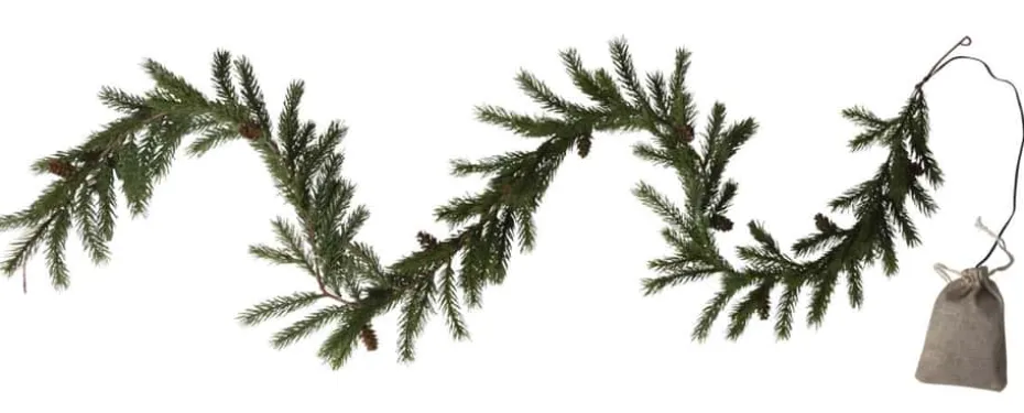 Girlander med kongler og lys
