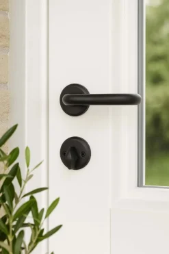 Home-it® dørhåndtakssett til hoveddør med 3 nøkler mattsvart