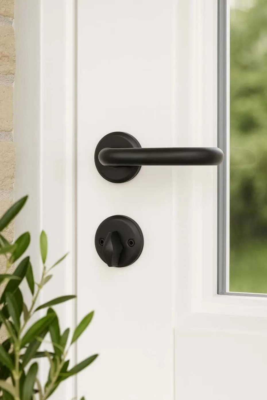 Home-it® dørhåndtakssett til hoveddør med 3 nøkler mattsvart