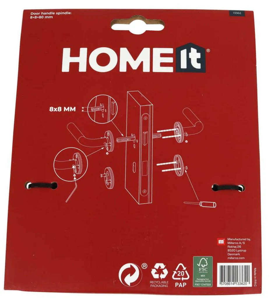HOME It® dørhåndtak med rosetter, nøkkelskilt mattkrom
