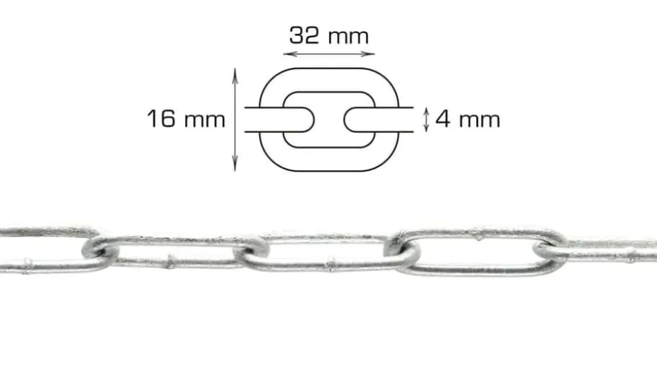 Home>it Galvanisert langleddet kjede - 5 meter (4 mm)