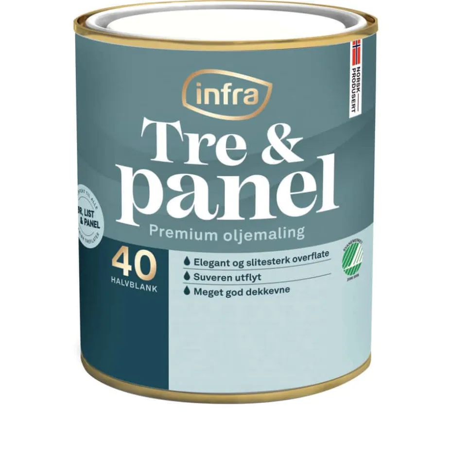 Infra Tre&Panel 40/halvblank interiørmaling