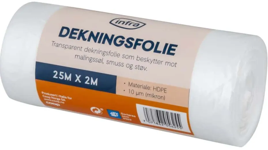 Infra 25x2 meter dekningsfolie
