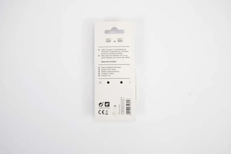 ION Pro CBX312-T-W USB-C til USB-C kabel 2 m