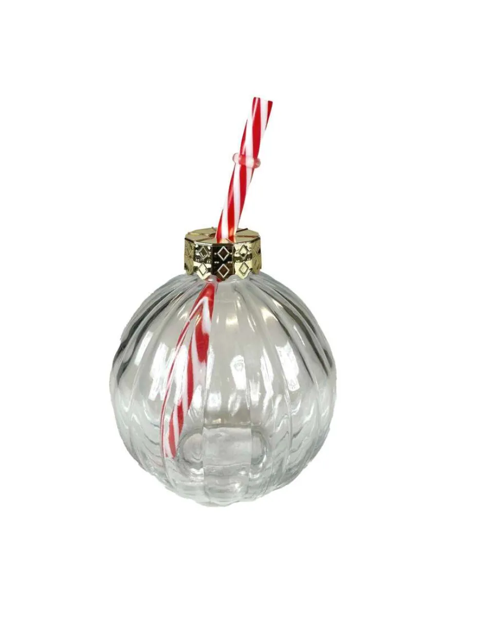 Julekule glass med sugerør