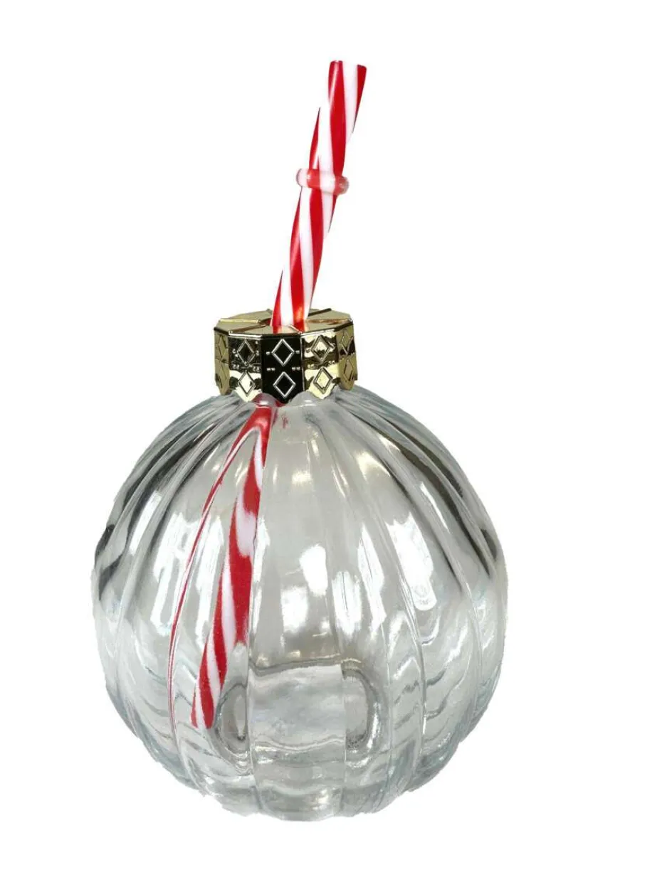 Julekule glass med sugerør
