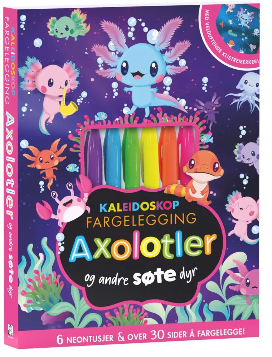 Kaleidoskop fargelegging – Axolotler og andre søte dyr