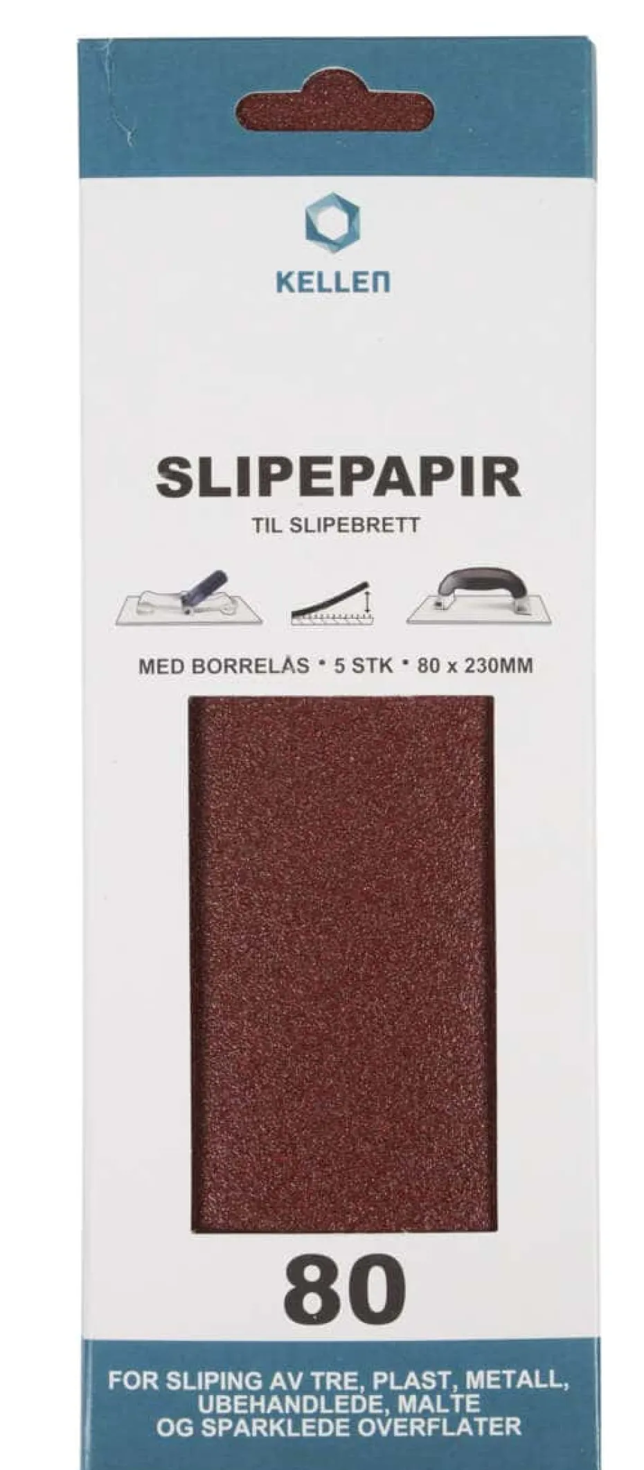 Kellen slipepapir 5-pk
