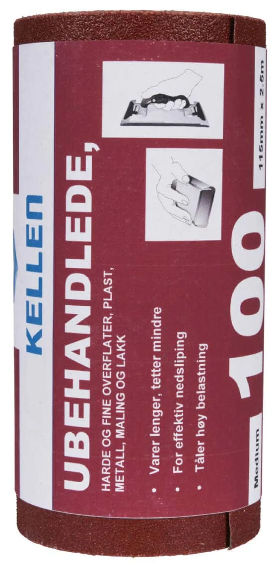 Kellen ubehandlede overflater 2,5 meter slipepapir
