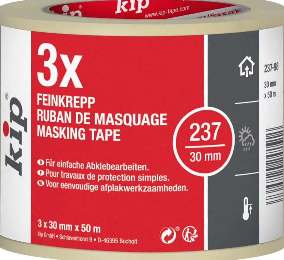 KIP® 237 Basic maskeringtape 3-pk