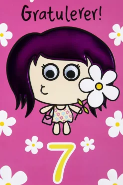 Kort 7 år Blomster