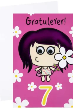 Kort 7 år Blomster