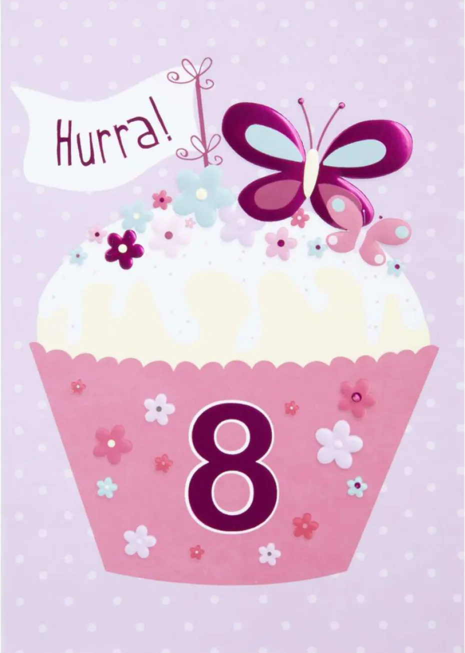 Kort 8 år Cupcake