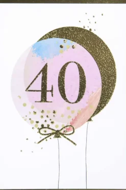 Kort 40 år Rosa/gull