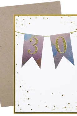 Kort 30 år Rosa/gull