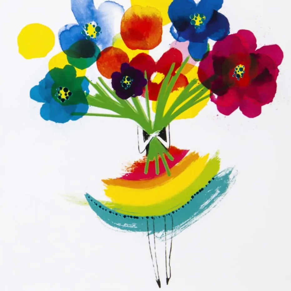 Kort Kjole og blomster