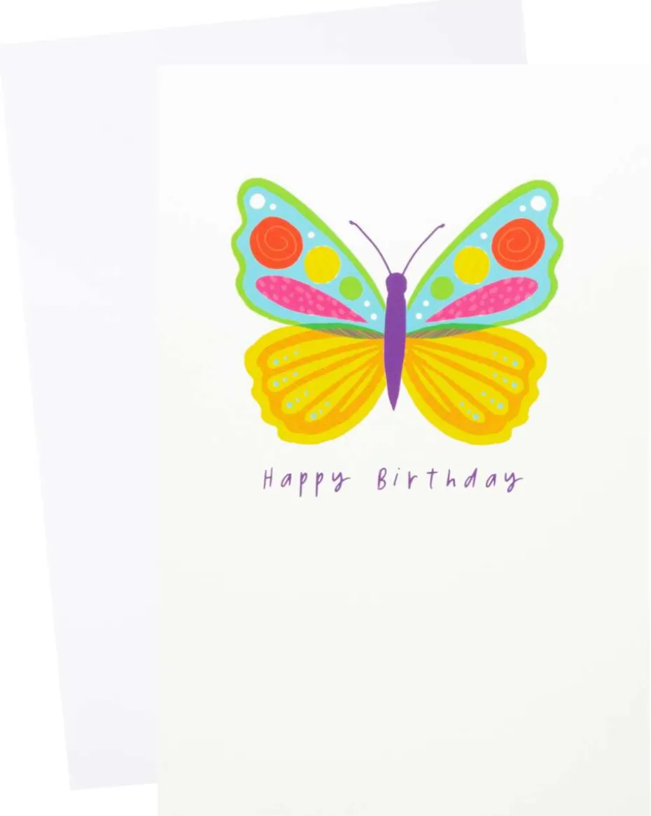 Kort Sommerfugl Happy Birthday