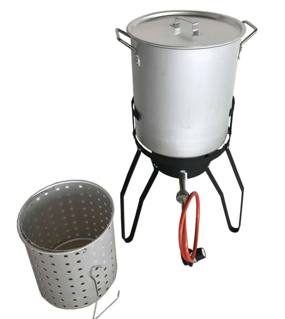 Krabbekoker med stativ og gryte