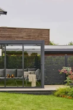 Krifon Stavern pergola skyvedør i glass