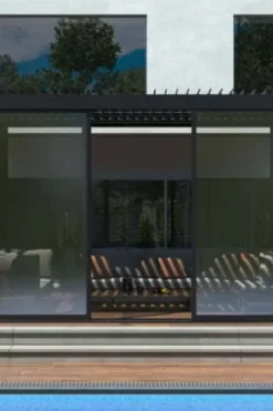 Krifon Stavern pergola skyvedør i glass