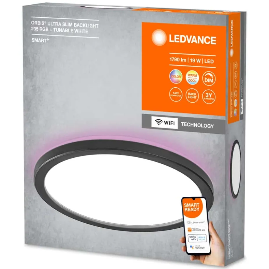 Ledvance Smart+ ORBIS Ultra Slim Backlight Black RGB + TW
