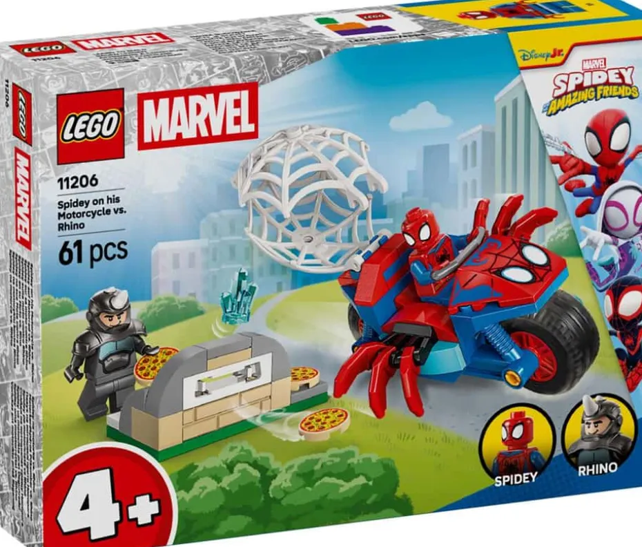 LEGO® ǀ Marvel Spidey og hans fantastiske venner Spidey på motorsykkel mot Rhino 11206