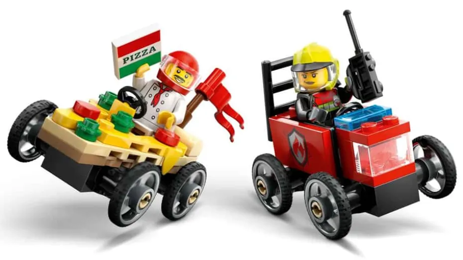 LEGO® City Billøp mellom pizzabil og brannbil 60458