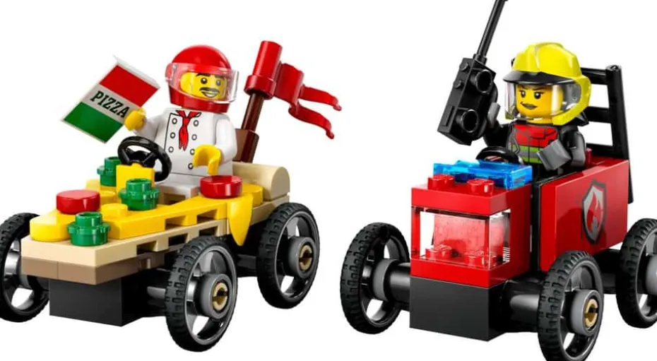LEGO® City Billøp mellom pizzabil og brannbil 60458