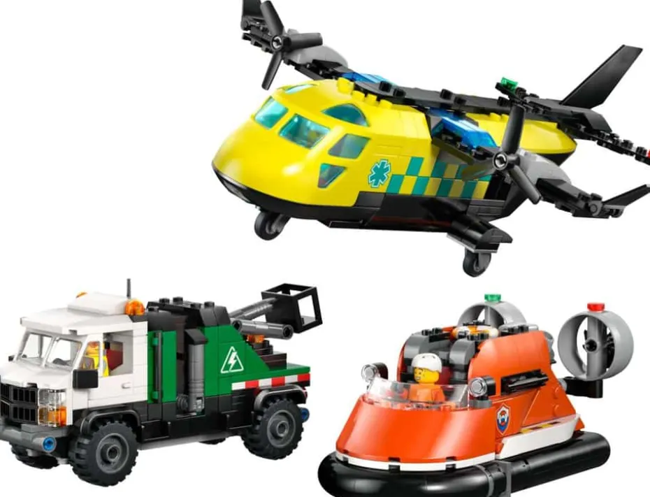 LEGO® City Fly-, servicebil- og luftputebåt-remix 60505