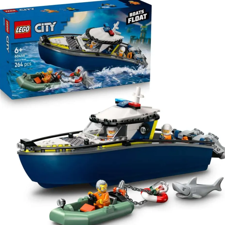 LEGO® City Skurkejakt med politibåt leke og flytende hurtigbåt og jolle 60456